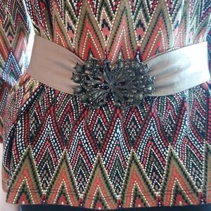 Vintage Leather Belt with Organic Inspired Buckle.